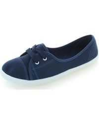 Vera Collection - Baskets Tennis basic en toile avec lacets, bleu marine - Lyst