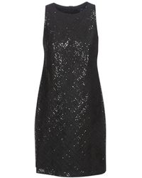 Lauren by Ralph Lauren Korte Jurk Sequined Sleeveless Dress - Zwart
