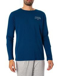 Tommy Hilfiger - Pyjamas / Chemises de nuit T-shirt à logo à manches longues Lounge - Lyst