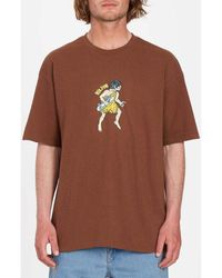 Volcom - T-shirt Camiseta Todd Bratrud 2 SS Burro Brown - Lyst