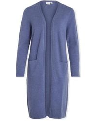 Vila - Manteau Noos Ril Long Cardigan - Bijou Blue - Lyst