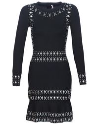 MICHAEL Michael Kors Korte Jurk Grmmt Stripe Ls Drs - Zwart