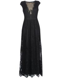 Lauren by Ralph Lauren Lange Jurk Cap Sleeve Lace Evening Dress - Zwart