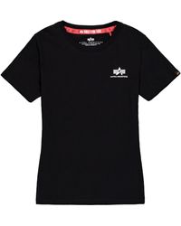 Alpha Industries - T-shirt Basic T Small Logo Women - black - Lyst