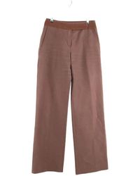 KENZO - Pantalon Pantalon droit en coton marron - Lyst