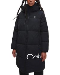 Heren Kleding voor voor Jassen voor Lange jassen en winterjassen Calvin Klein Synthetisch Jas Met Capuchon in het Zwart voor heren 