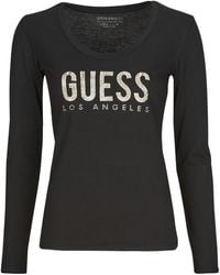 Guess - T-Shirt Lange Mouw Python Logo - Lyst