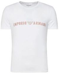 EA7 - Debardeur Tee shirt home Emporio Armani blanc 111035 4R516 00016 - L - Lyst