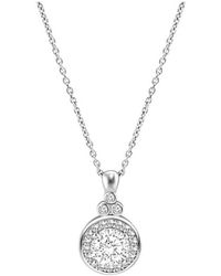 Lotus - Collier Collier Solitaire Argent Et Oxyde - Lyst