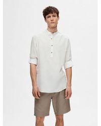 SELECTED - Chemise 16092977 LINEN TUNIC-BRIGHT WHITE - Lyst