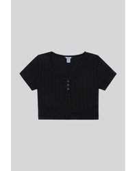 Enorsia - T-shirt Débardeur crop à détails de boutons à pression - Lyst