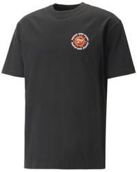 PUMA - T-Shirt Korte Mouw 539181_Downtown_Graphic_Tee_Nero - Lyst