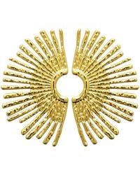 Brillaxis - Boucles oreilles Boucles d'oreilles demi soleil acier doré - Lyst