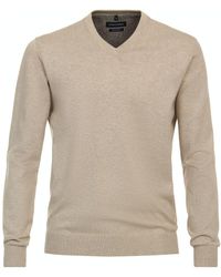 CASA MODA - Sweat-shirt Pull Col-V Ecru - Lyst