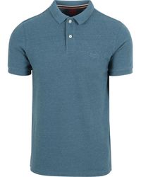 Superdry - T-shirt Poloshirt Classique Melange Bleu - Lyst