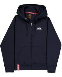 Alpha Industries - Sweatshirts à capuche Basic Zip Hoodie SL - rep.blue - Lyst