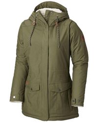 women's flurry run down long omni heat jacket coat hooded parka