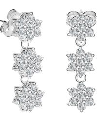 Cleor - Boucles oreilles Boucles d'oreilles en argent 925/1000 recyclé et zircon - Lyst