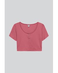 Enorsia - T-shirt Débardeur décolleté avec détails de boutons à pression - Lyst