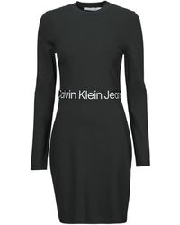 Calvin Klein - Robe courte LOGO ELASTIC MILANO LS DRESS - Lyst