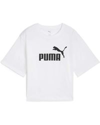 PUMA - T-Shirt Korte Mouw Ess Cropped No. 1 Logo Relaxed Tee - Lyst