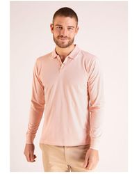 Camberabero - T-shirt Polo uni manches longues en coton chiné - Lyst