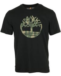 Timberland - T-shirt Camo Tree Logo Short Sleeve - Lyst
