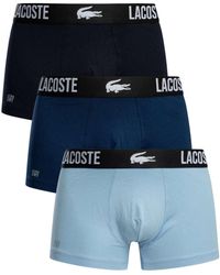 Lacoste - Boxers Lot de 3 malles en coton extensible - Lyst