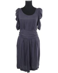Sandro - Robe Courte Robe En Soie Noire - Lyst