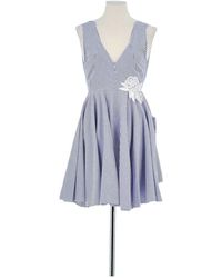 Sandro - Robe Courte Robe En Coton Bleue - Lyst