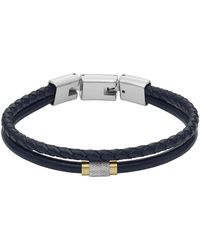 Fossil - Bracelets Bracelet double rang bleu - Lyst