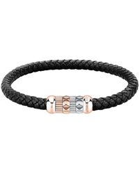 Morellato - Bracelets Bracelet en Acier Bicolore et Cuir Noir - Lyst