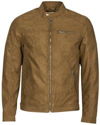 Jack & Jones - Leren Jas Jjerocky - Lyst