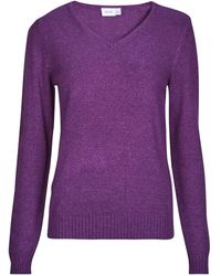 Vila - Pullover Viril Rev V-Neck L/S - Lyst
