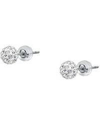 Cleor - Bijoux Boucles d'oreilles en or 375/1000 et cristal - Lyst