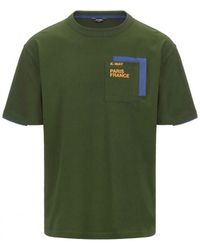 K-Way - T-shirt T-shirt vert avec poches contrastes Fantome - Lyst