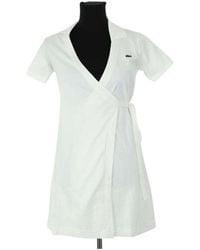 Lacoste - Robe courte Robe en coton blanche - Lyst