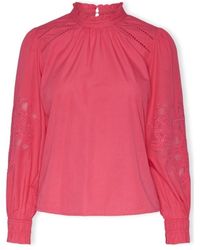 Y.A.S - Blouses YAS Chelle Top L/S - Raspberry Sorbet - Lyst