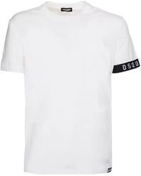 DSquared² - T-shirt logo rayures blanches - Lyst
