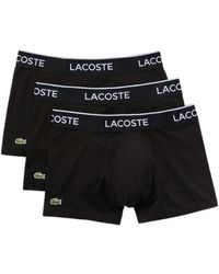 Lacoste - Caleçons Lot de 3 boxers Ref 53714 031 Noir - Lyst