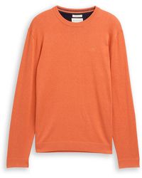 Tom Tailor - Pull Pull Col Rond Chili - Lyst