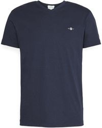 GANT - T-shirt Slim Shield V-Neck Tee - Lyst