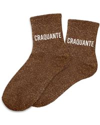 Sud Trading - Accessoires Chaussettes Craquante marron à paillettes - Lyst