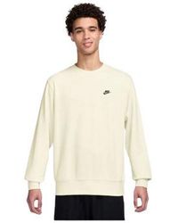 Nike - Sweat-shirt SWEATSHIRTM NK CLUB FT CREW - SAIL/BLACK - M - Lyst