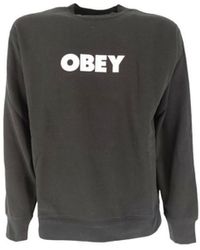 Obey - Sweat-shirt Pull Bold Crew Black - Lyst