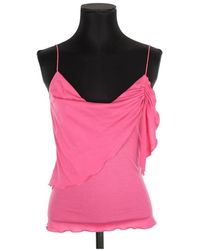Diane von Furstenberg - Blouses Top sans manche en soie rose - Lyst