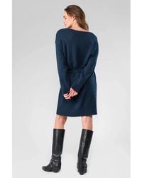Le Temps Des Cerises - Robe Robe Pull Tortanq Marine - Lyst