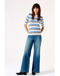 Garcia - Pull Pull rayé Whitecap - Lyst