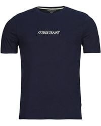 Guess - T-Shirt Korte Mouw Ss Cn Slim Logo Embro Tee - Lyst