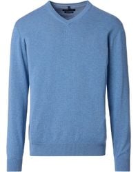 CASA MODA - Sweat-shirt Pull Col-V Bleu - Lyst